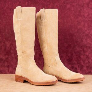 Sofft Women Samantha II Tan Suede Waterproof Back Zip Knee Boots sz 8.5